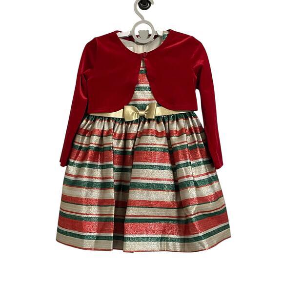 Bonnie Jean Christmas Holiday Party Dress Sweater 2 Piece Set - Picture 1 of 6